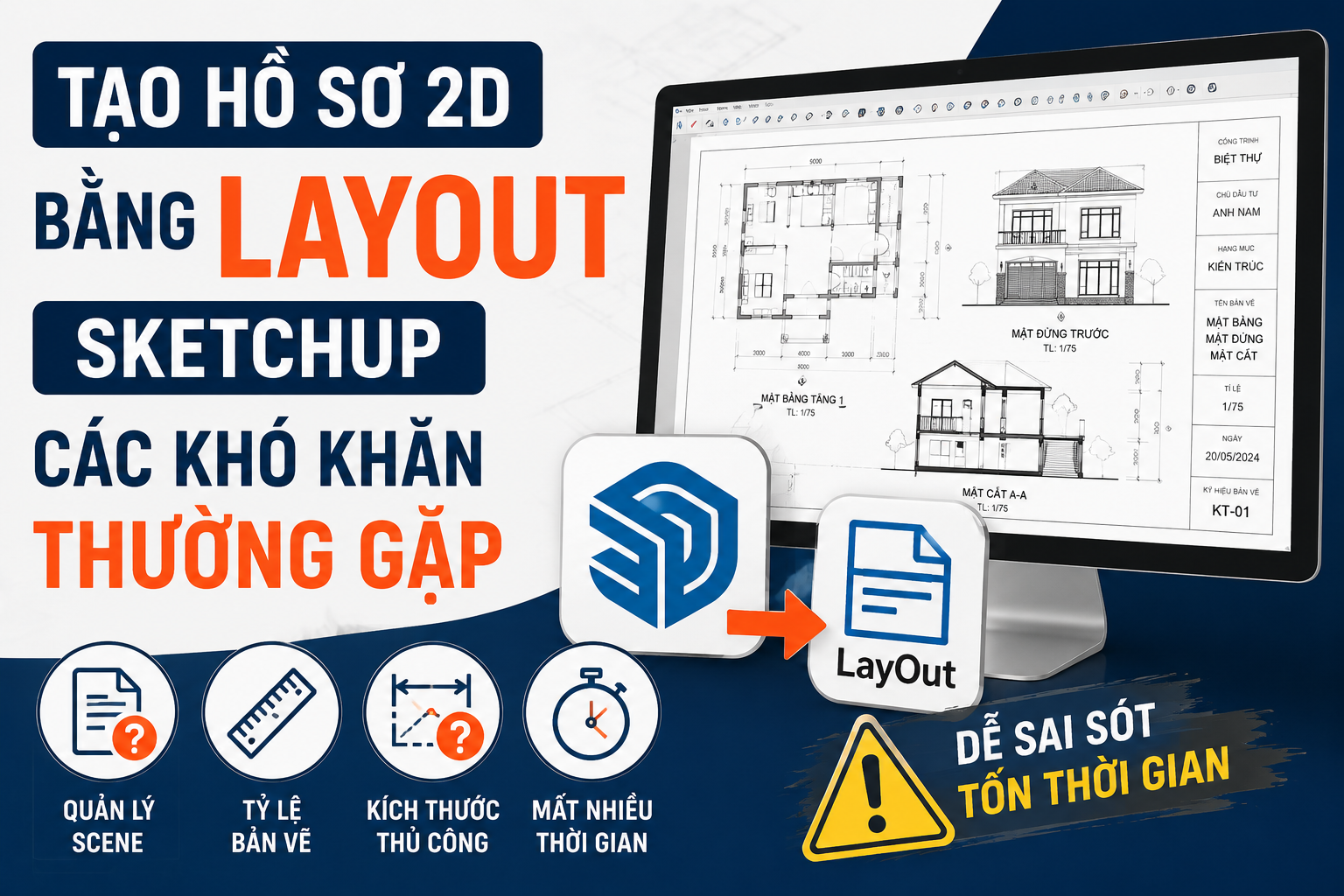 tạo hồ sơ 2D bằng LayOut SketchUp